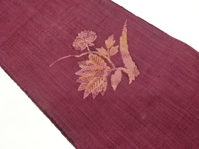 JAPANESE NAGOYA OBI / TSUMUGI / rWOVEN FLOWER